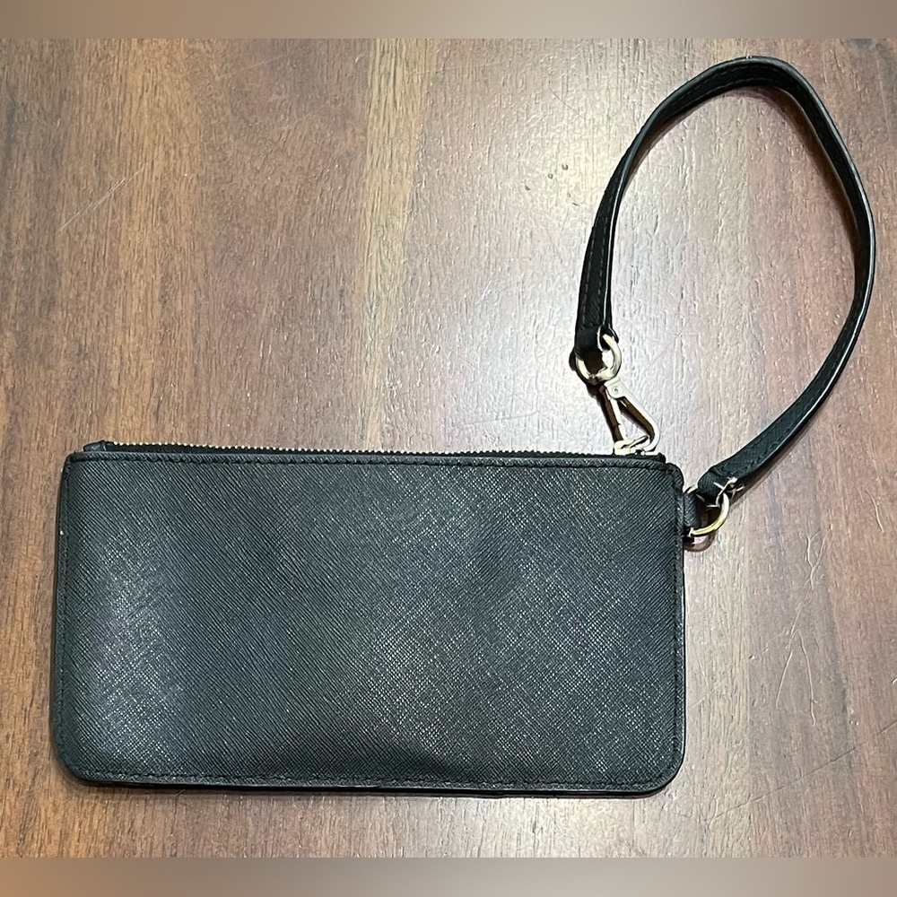 Michael Kors Jet Set Leather Black & Gold Studded Small Wristlet Wallet Clutch 🖤 - Picture 2 of 13